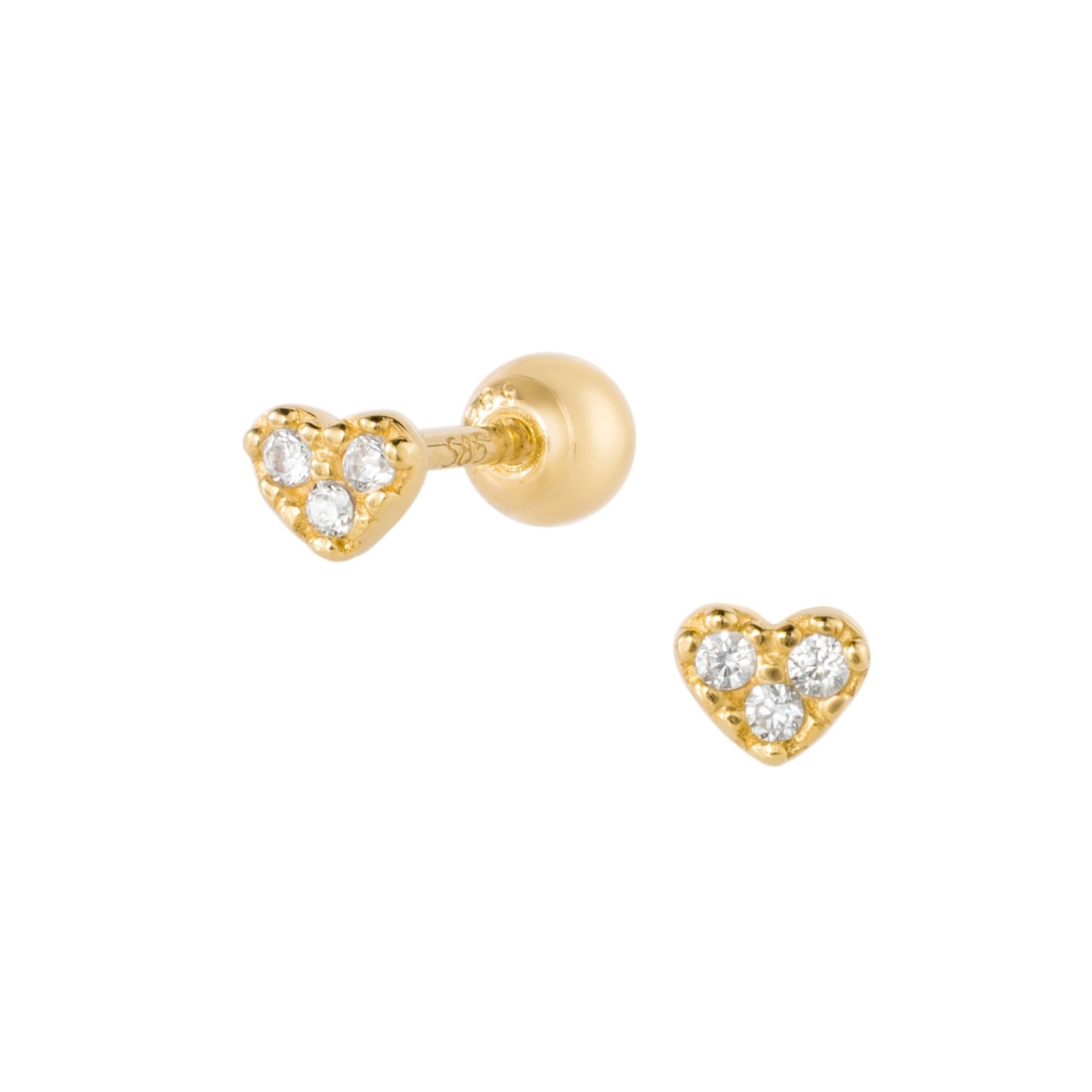 Solid Gold 14K - Mini Heart Earrings
