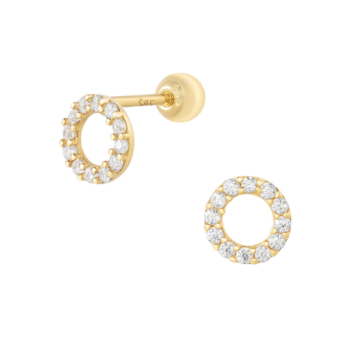 Solid Gold 14K - Circle Earrings