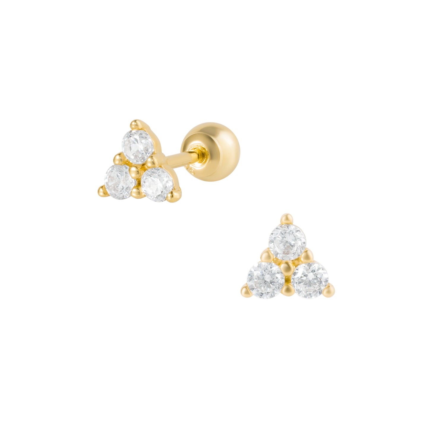 Solid Gold 14K - Trillium Earrings