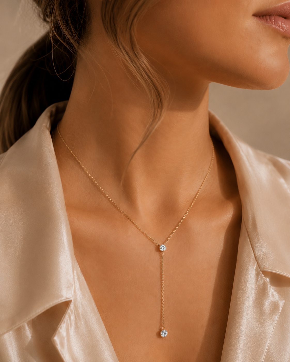 Moissanite Drop Necklace Colette