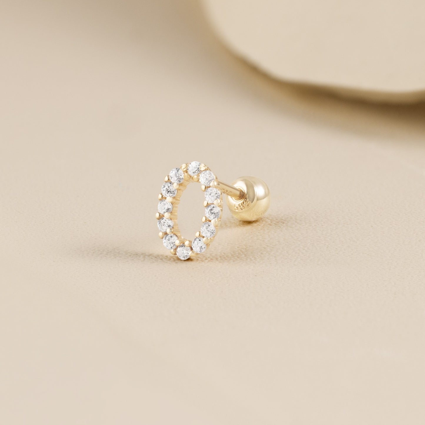 Solid Gold 14K - Oval Earrings