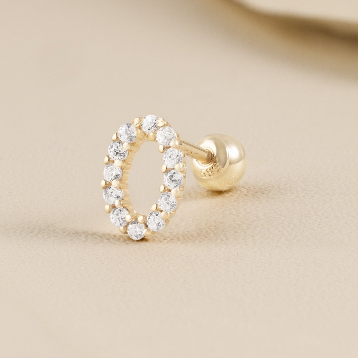 Solid Gold 14K - Oval Earrings