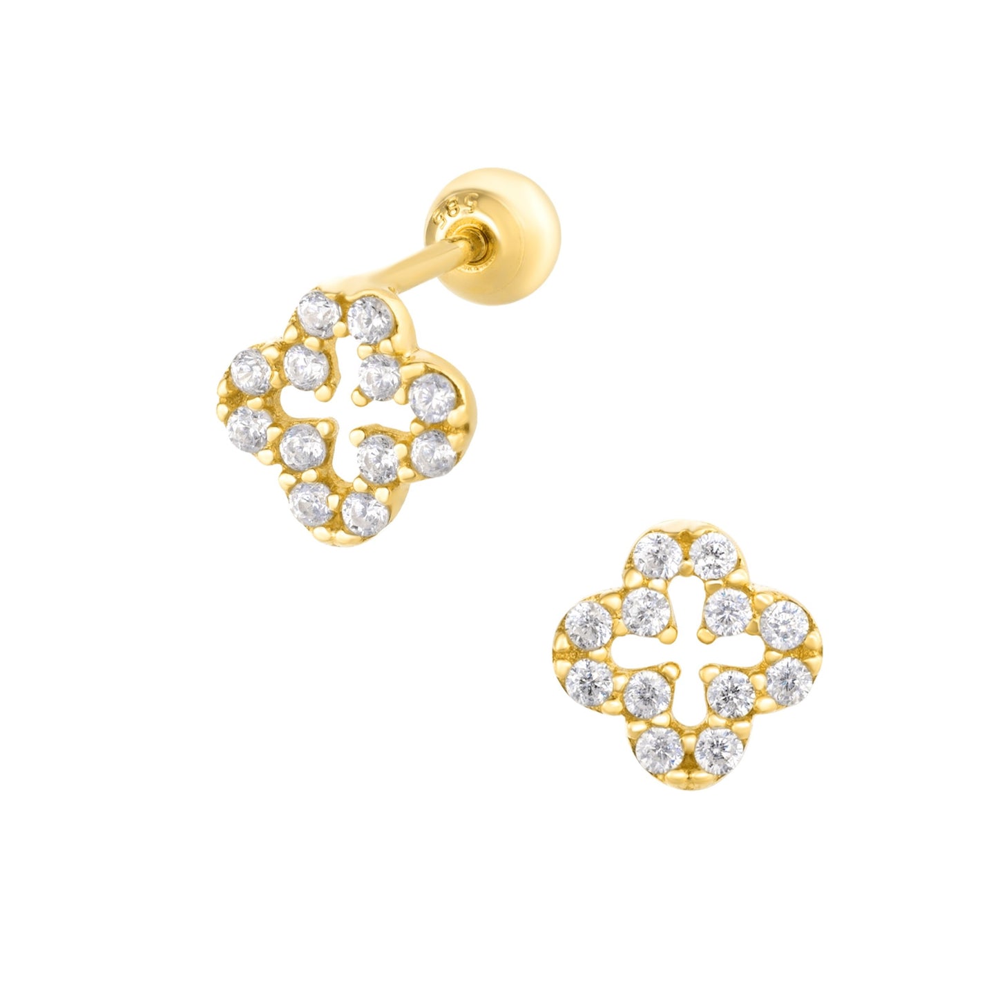 Solid Gold 14K - Hydrangeas Earrings