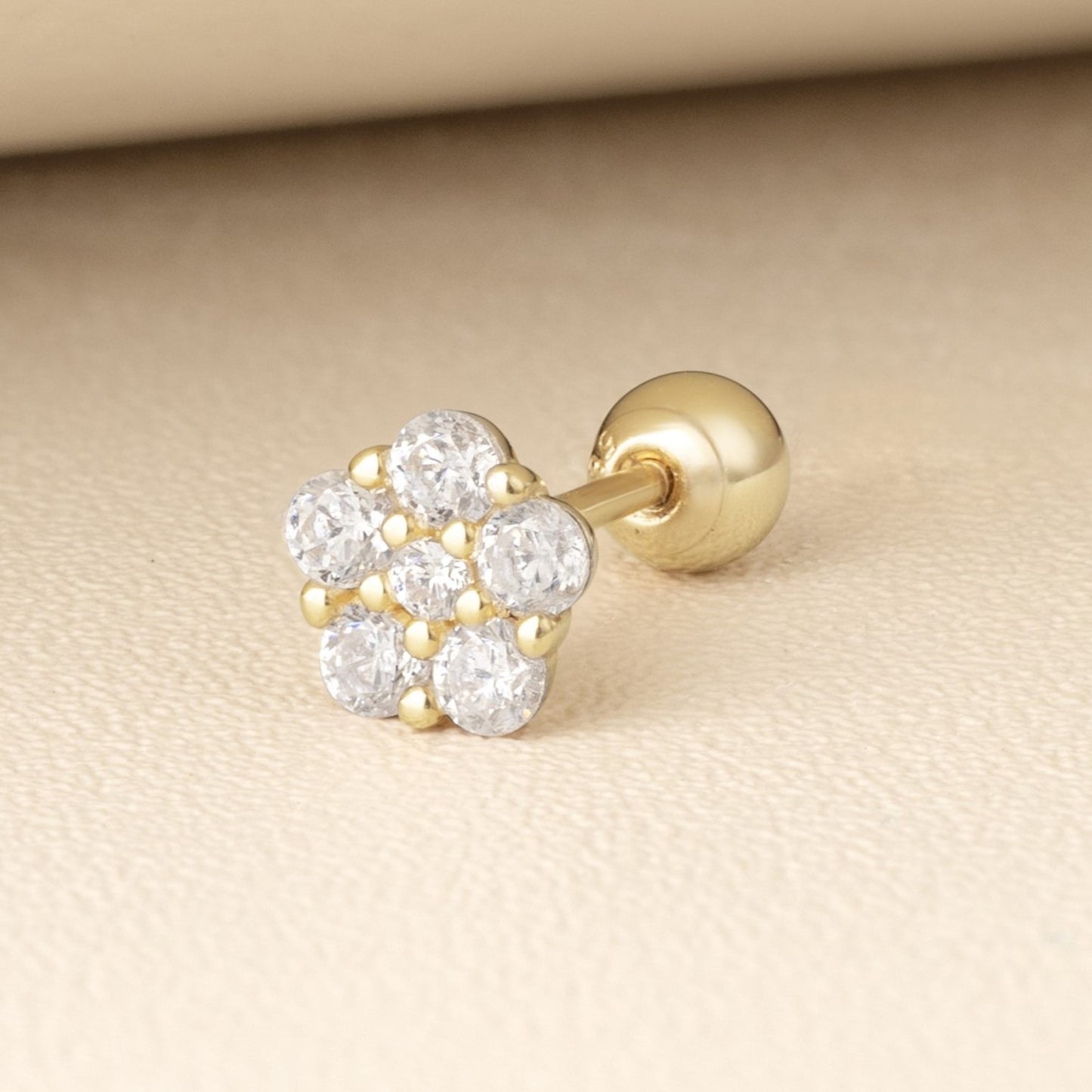 Solid Gold 14K - Flower Earrings