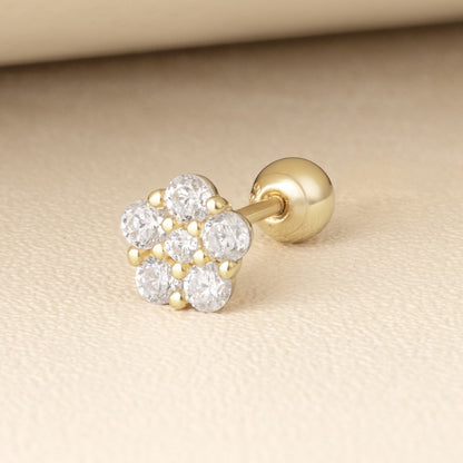 Solid Gold 14K - Flower Earrings