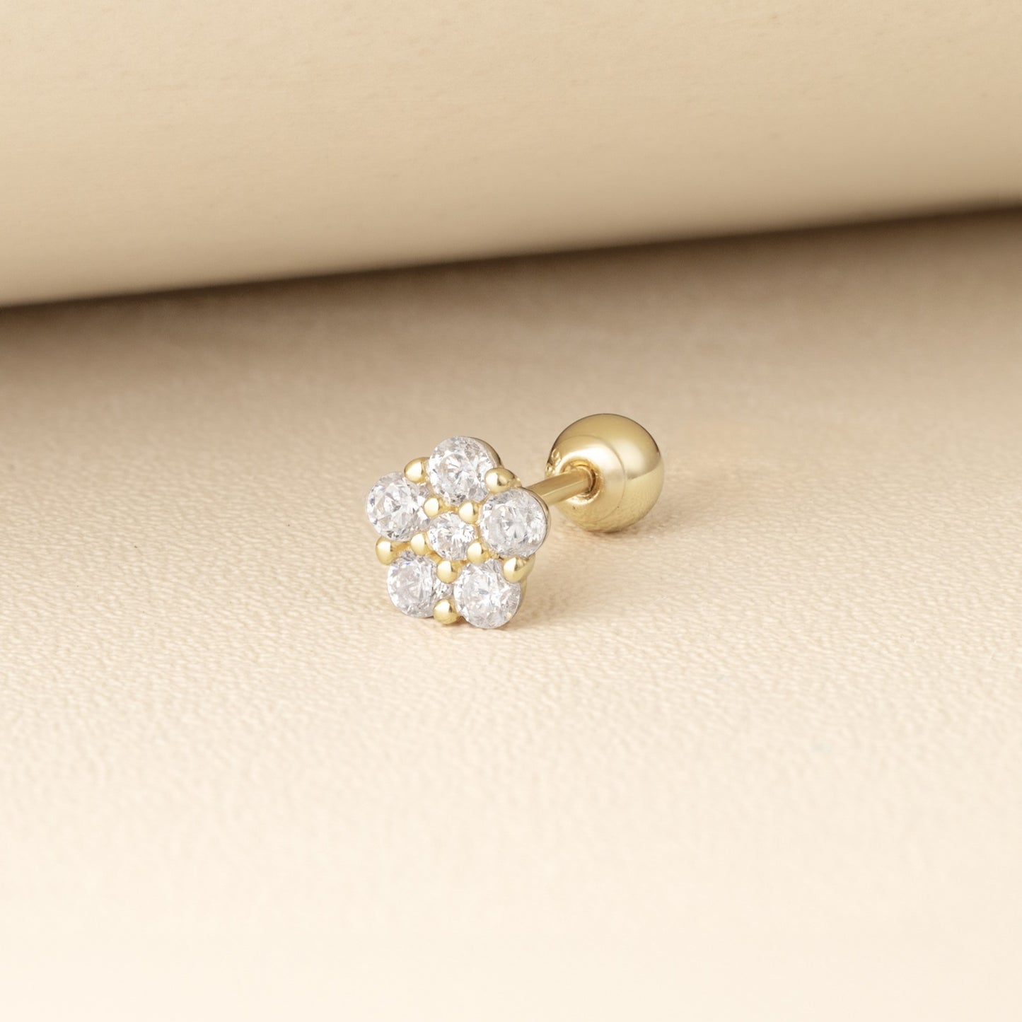 Solid Gold 14K - Flower Earrings