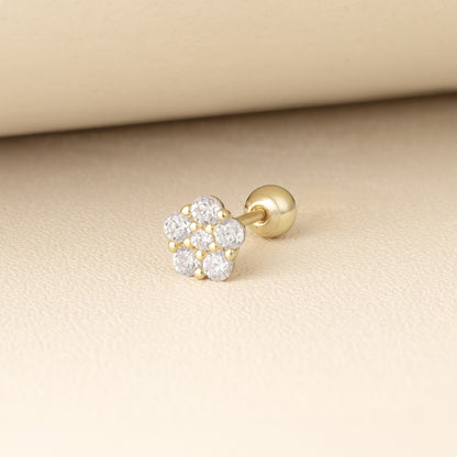 Solid Gold 14K - Flower Earrings
