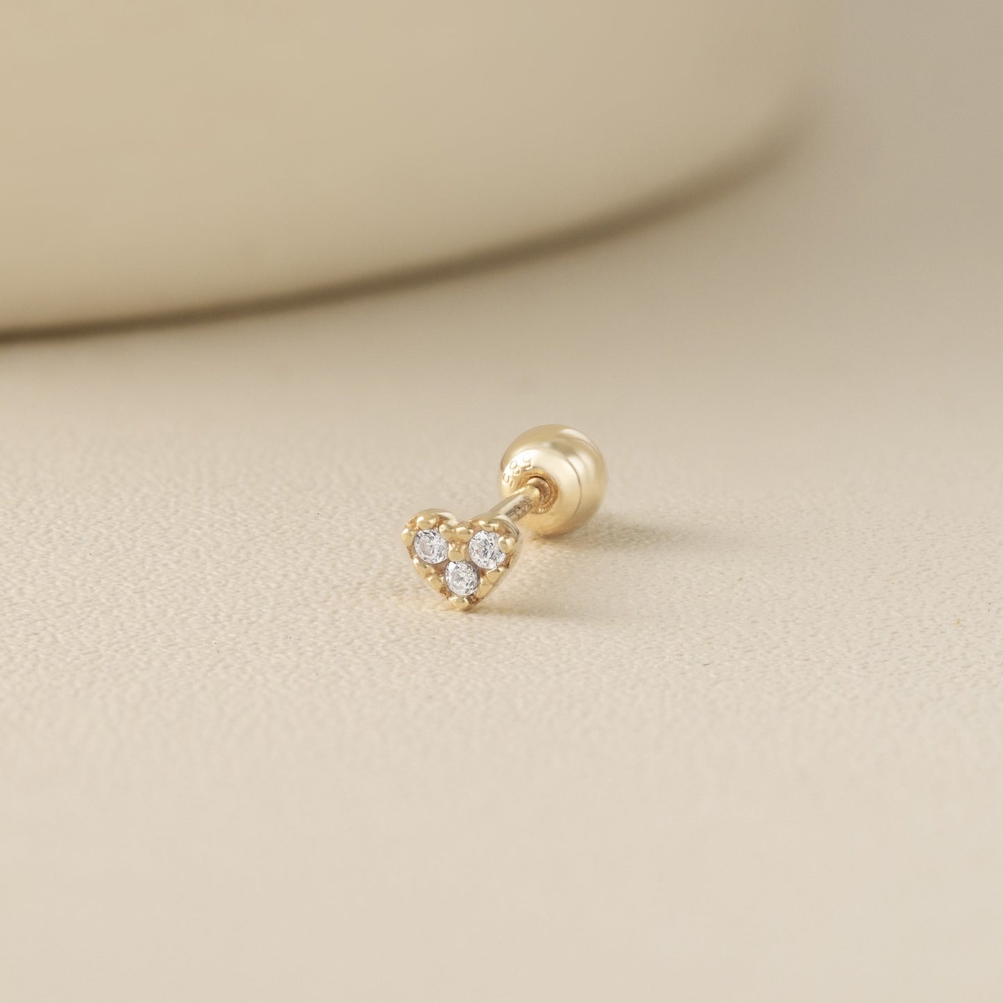 Solid Gold 14K - Mini Heart Earrings
