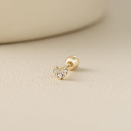 Solid Gold 14K - Mini Heart Earrings