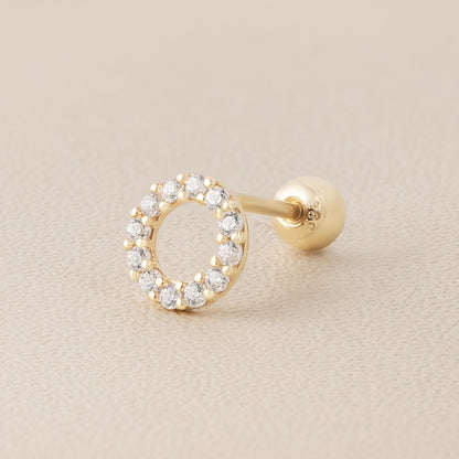 Solid Gold 14K - Circle Earrings
