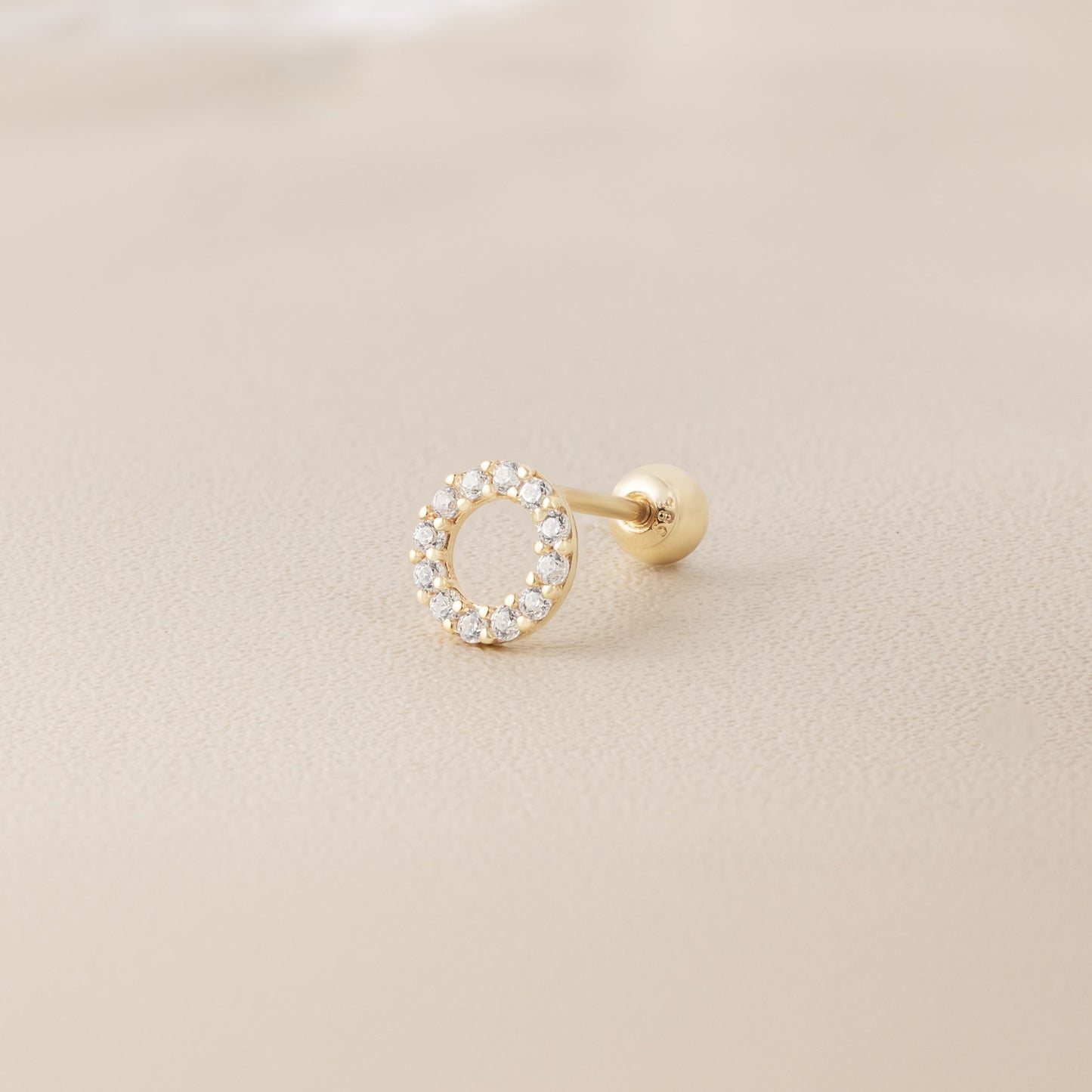 Solid Gold 14K - Circle Earrings
