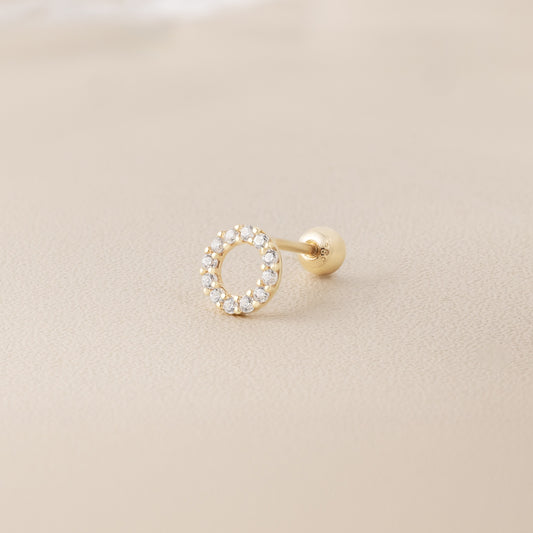 Solid Gold 14K - Circle Earrings
