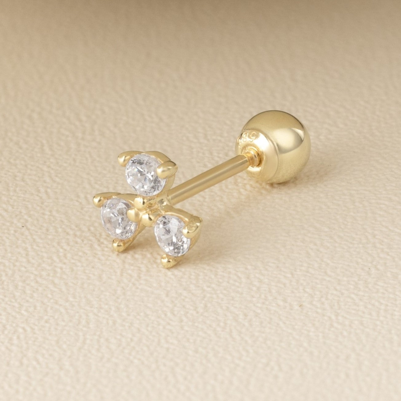 Solid Gold 14K - Clover Earrings