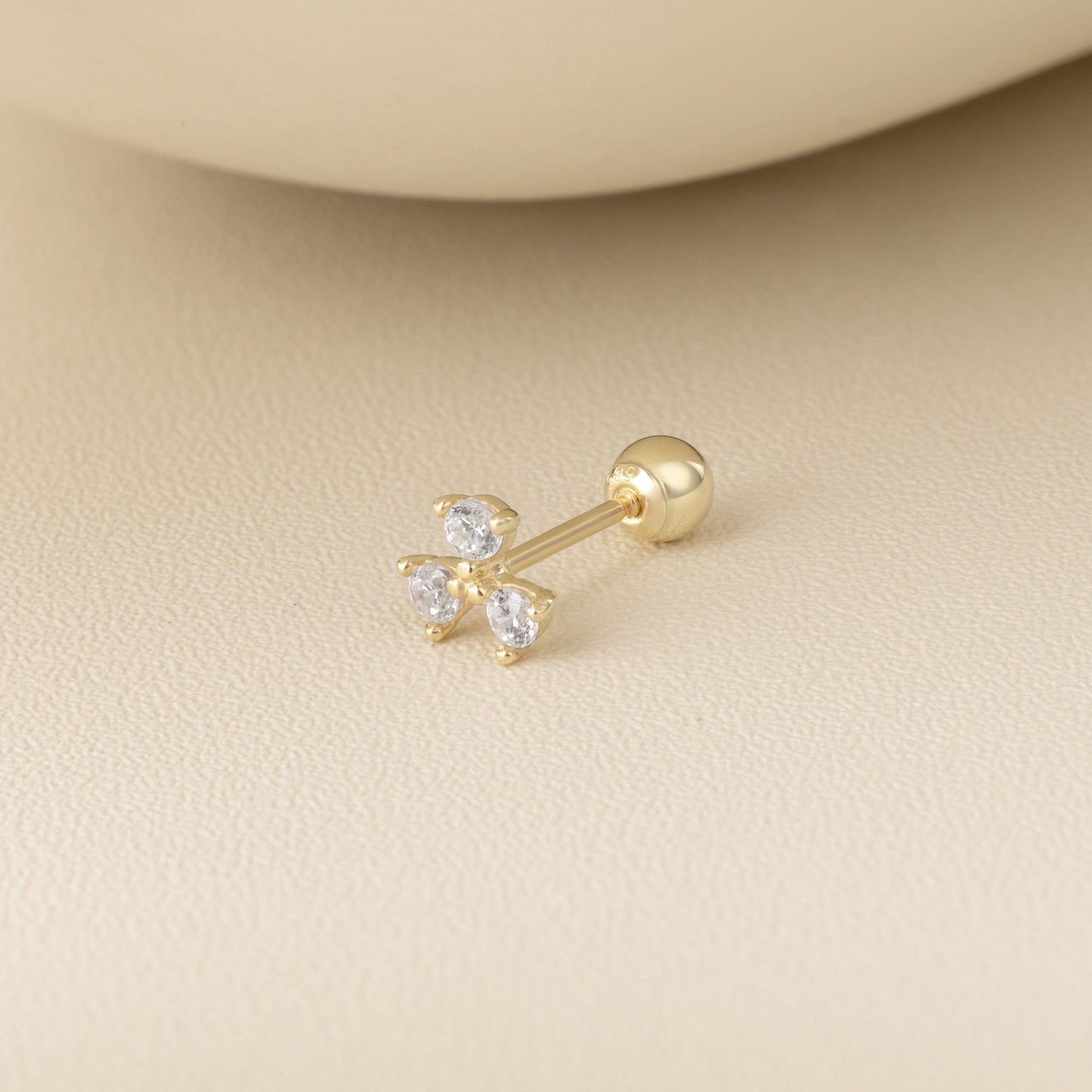 Solid Gold 14K - Clover Earrings