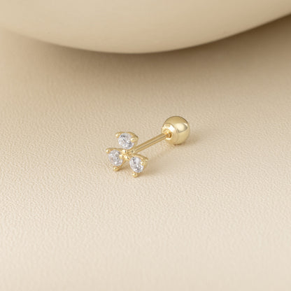 Solid Gold 14K - Clover Earrings