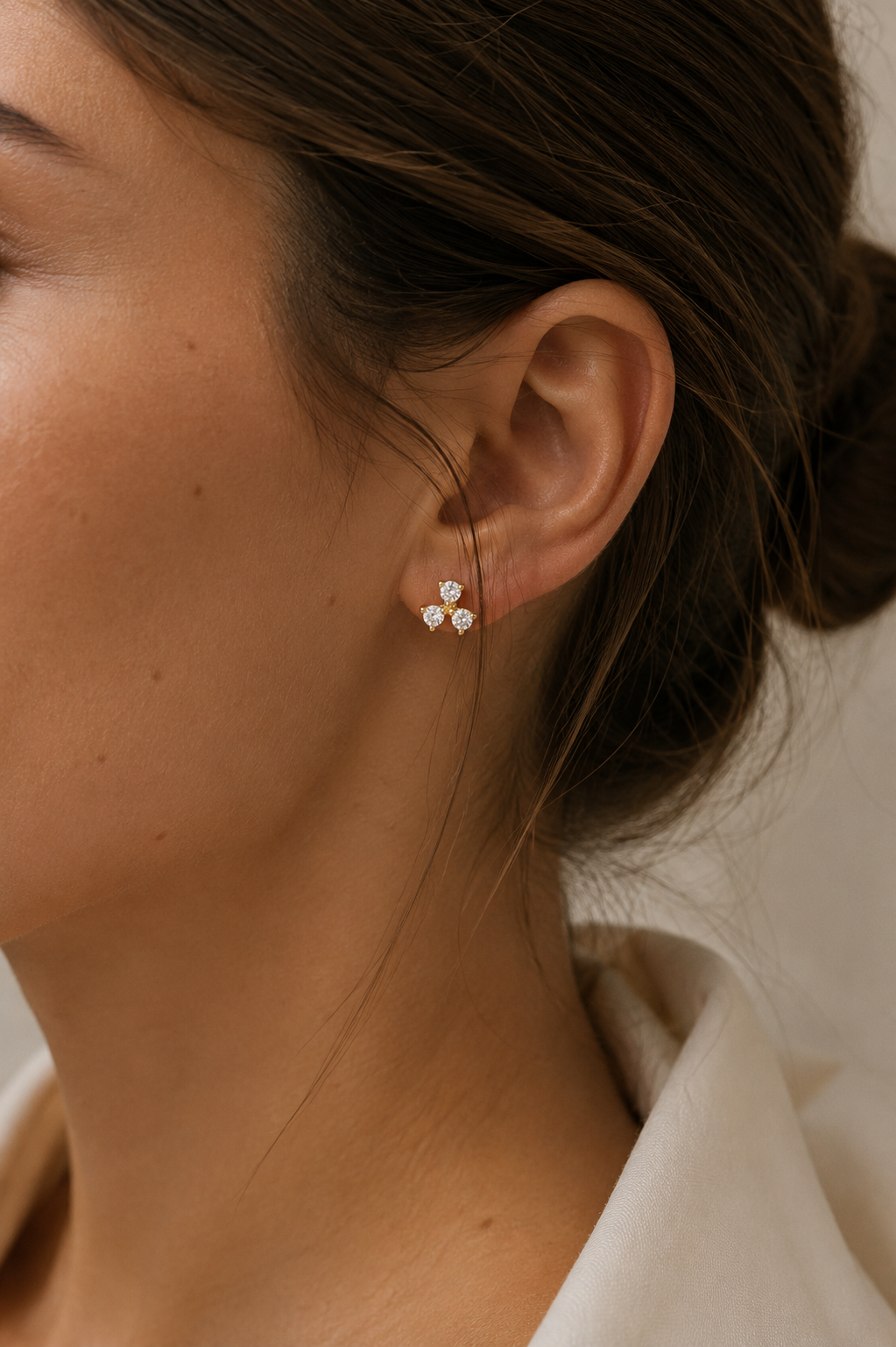 Solid Gold 14K - Clover Earrings