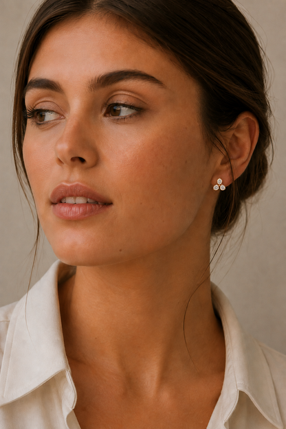 Solid Gold 14K - Clover Earrings