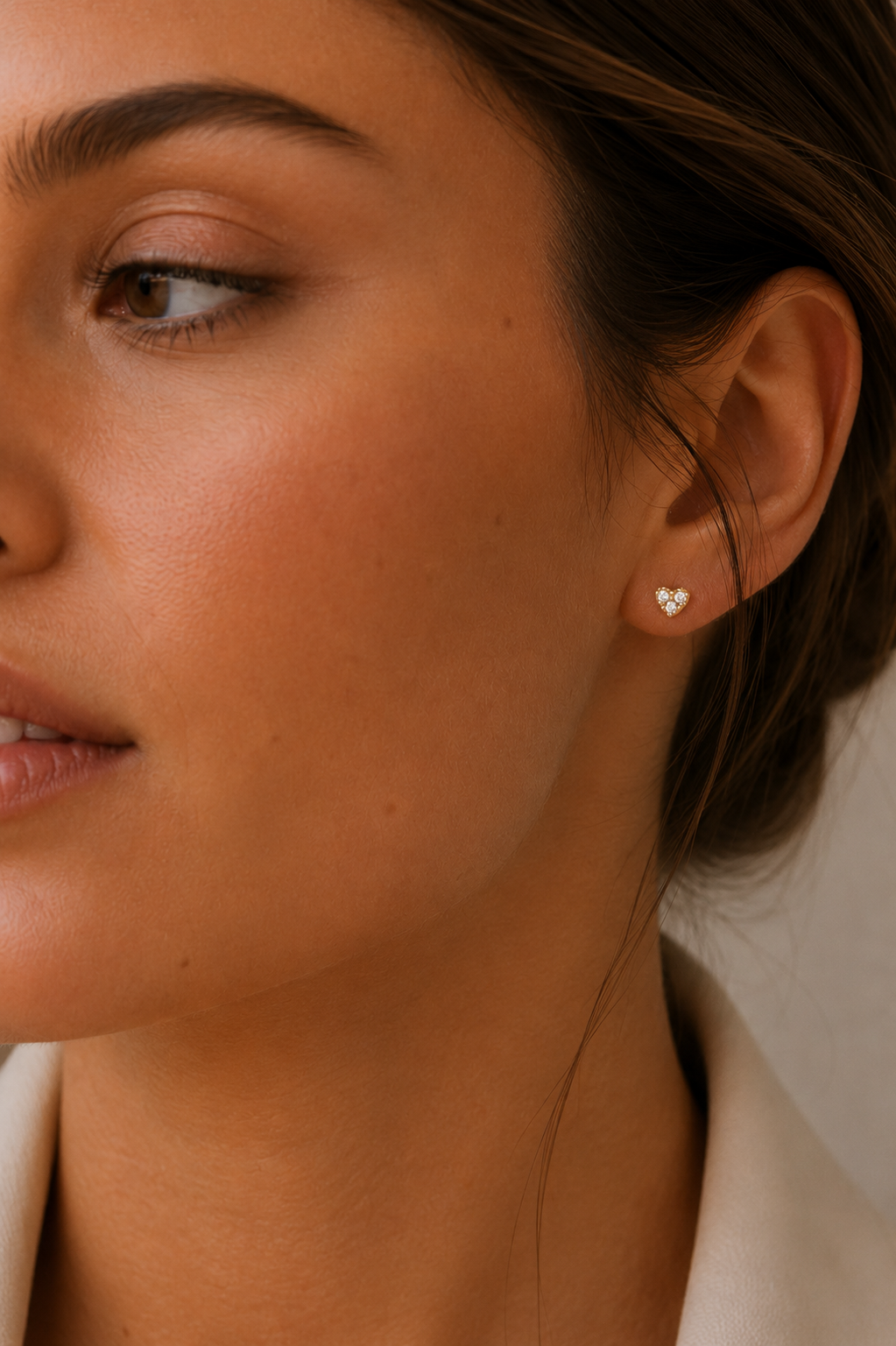Solid Gold 14K - Mini Heart Earrings