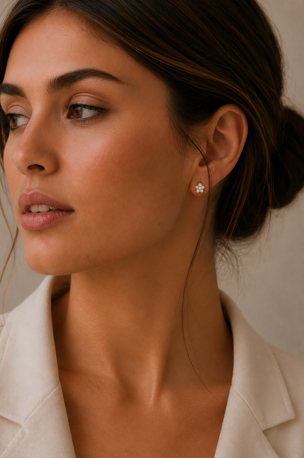 Solid Gold 14K - Flower Earrings