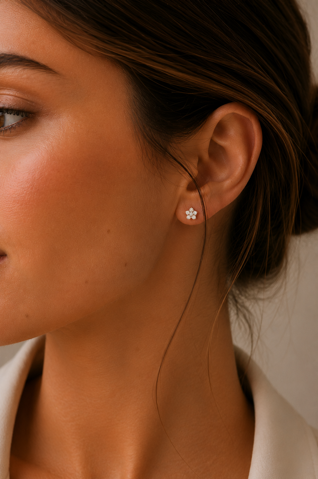 Solid Gold 14K - Flower Earrings