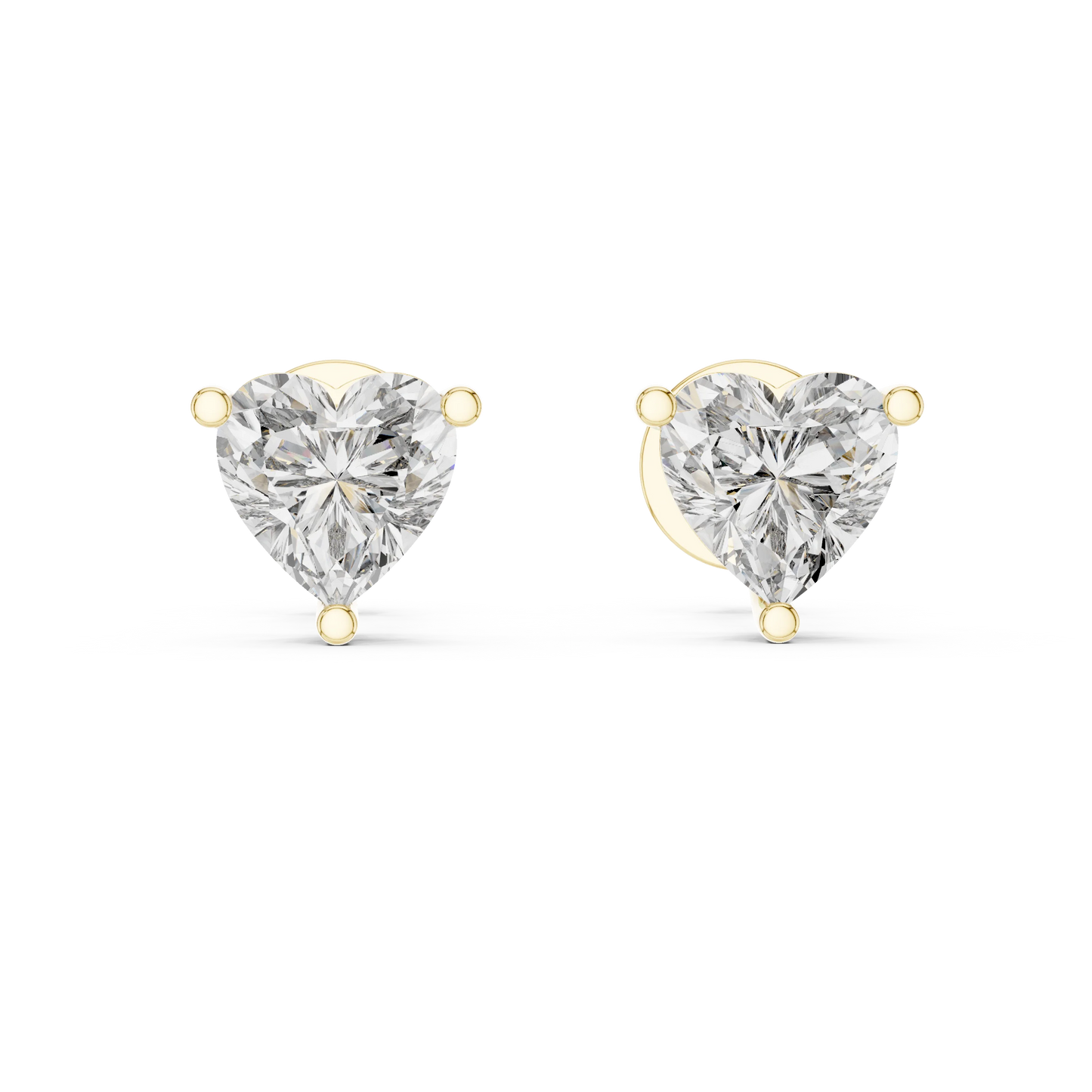 1ct Heart Lab Grown Diamond Earrings 14K Solid Gold