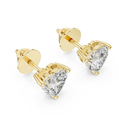 1ct Heart Lab Grown Diamond Earrings 14K Solid Gold