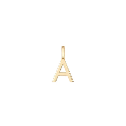 14K Solid Gold Letter Charm
