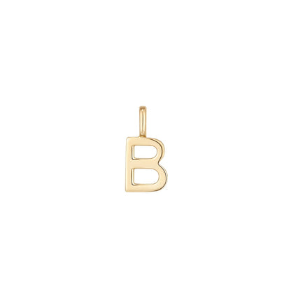 14K Solid Gold Letter Charm