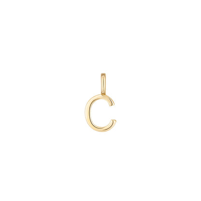 14K Solid Gold Letter Charm