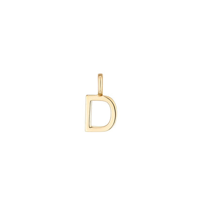 14K Solid Gold Letter Charm