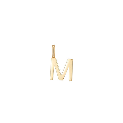 14K Solid Gold Letter Charm