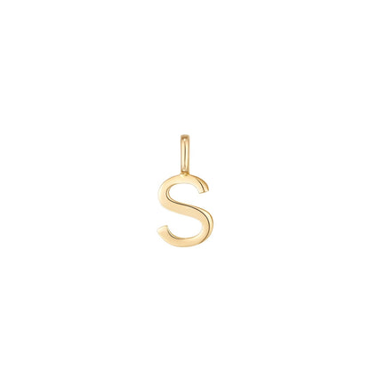 14K Solid Gold Letter Charm