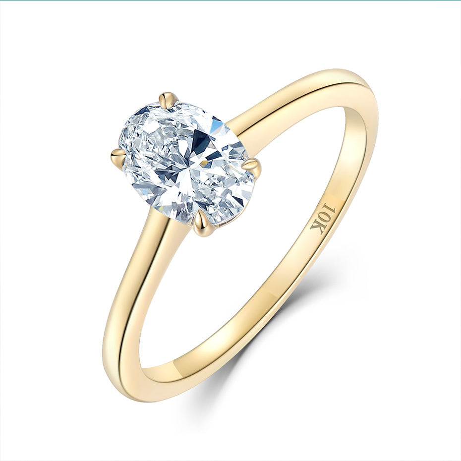 Moissanite Oval Solitaire Ring