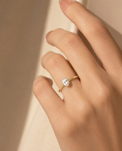 Moissanite Oval Solitaire Ring