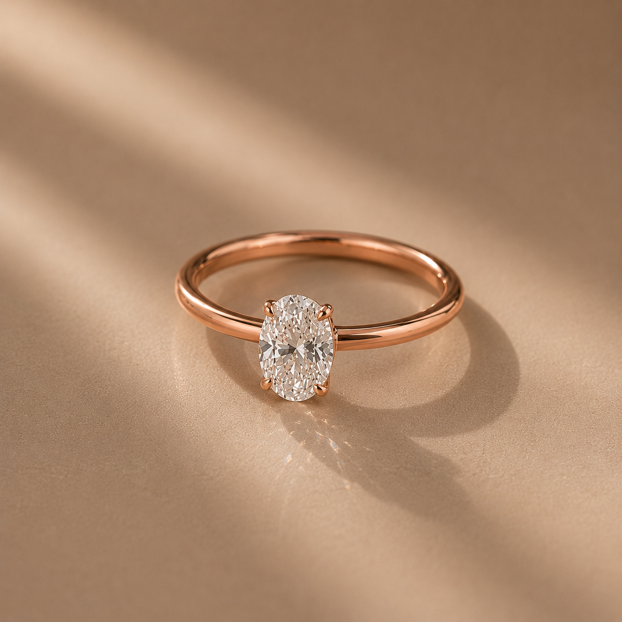 Moissanite Oval Solitaire Ring