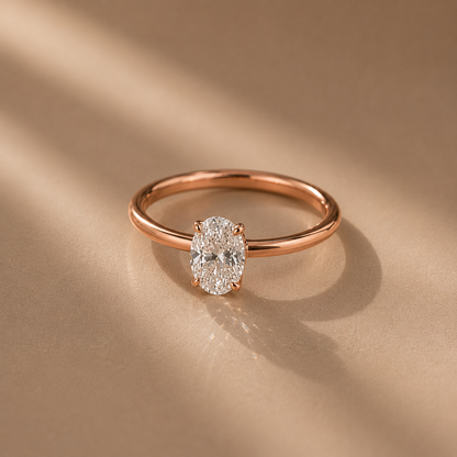 Moissanite Oval Solitaire Ring