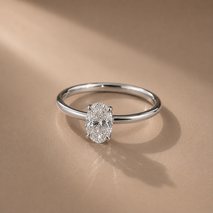 Moissanite Oval Solitaire Ring