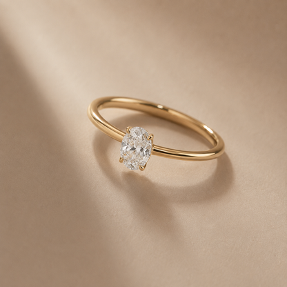 Moissanite Oval Solitaire Ring