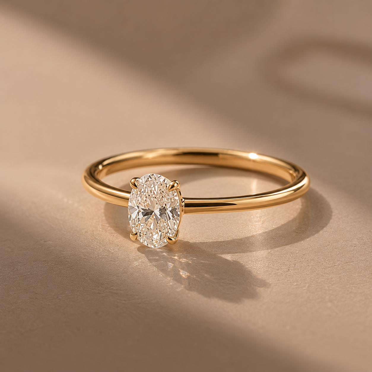 Moissanite Oval Solitaire Ring